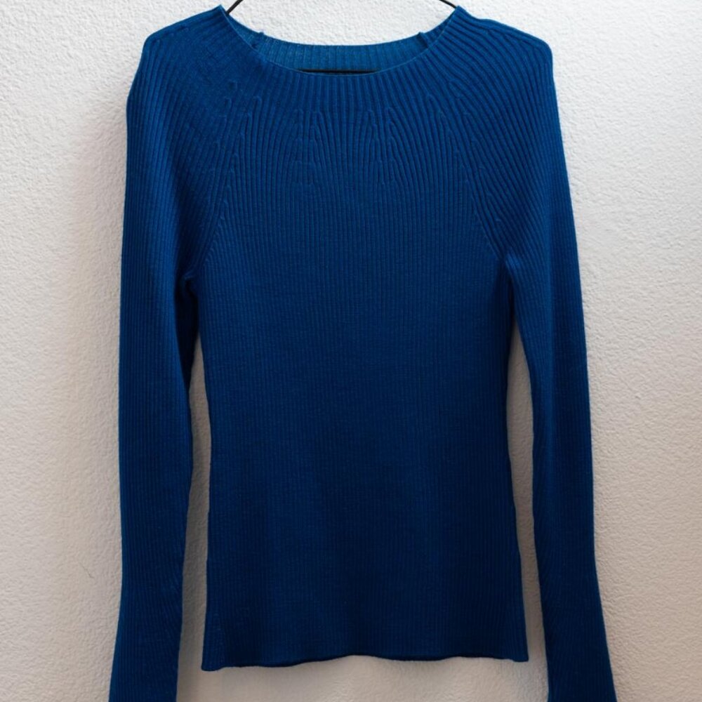 Kobi Halperin Small Royal Blue Ribbed Wool Sweater
